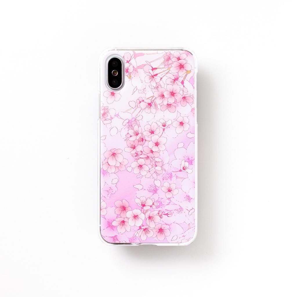 【スマホケース】桜ピンク【クリアタイプ】iPhone/Andorid対応