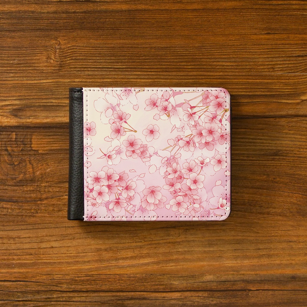 【二つ折り財布】桜ピンク【花柄】
