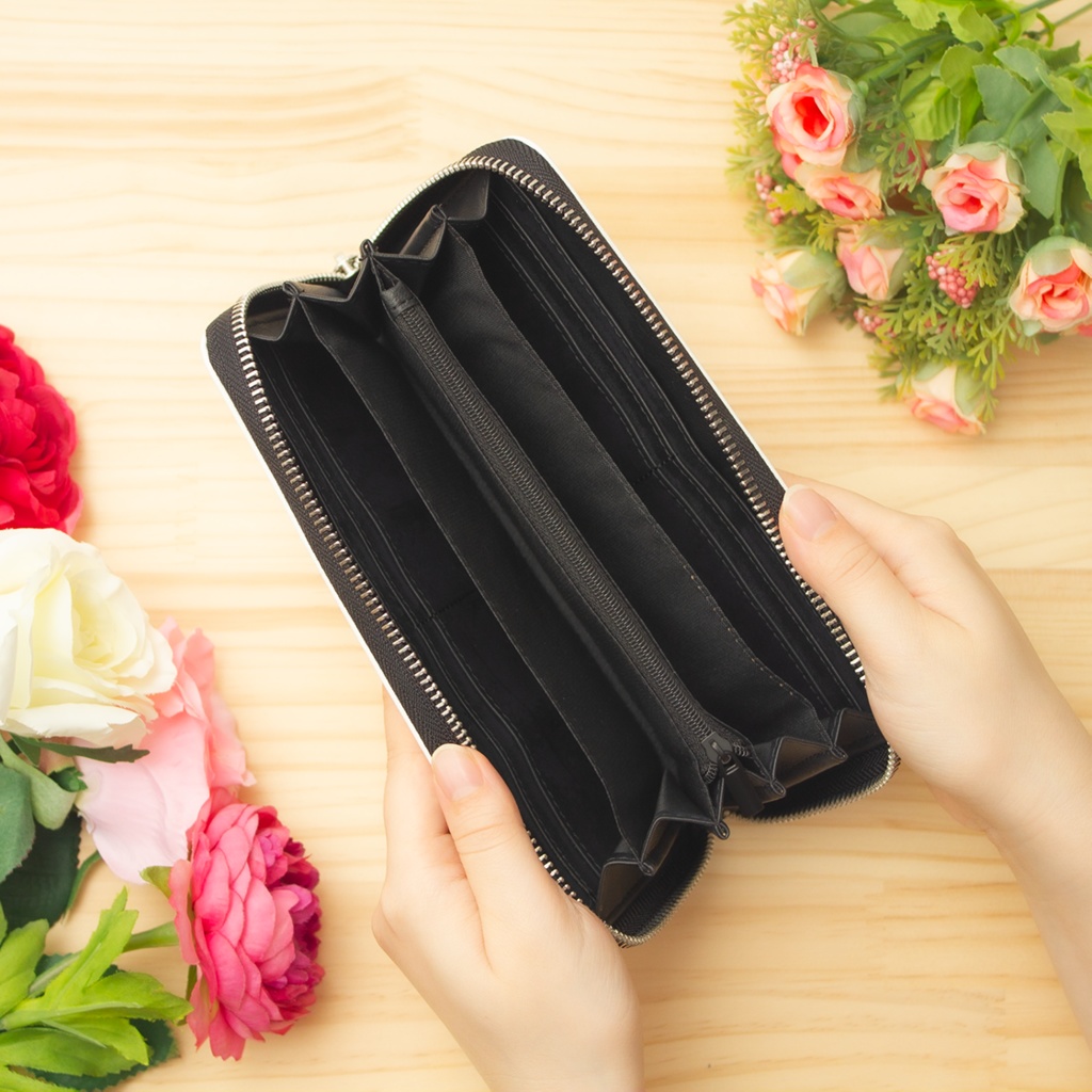 【長財布】イングリッシュローズ グリーン【花柄】