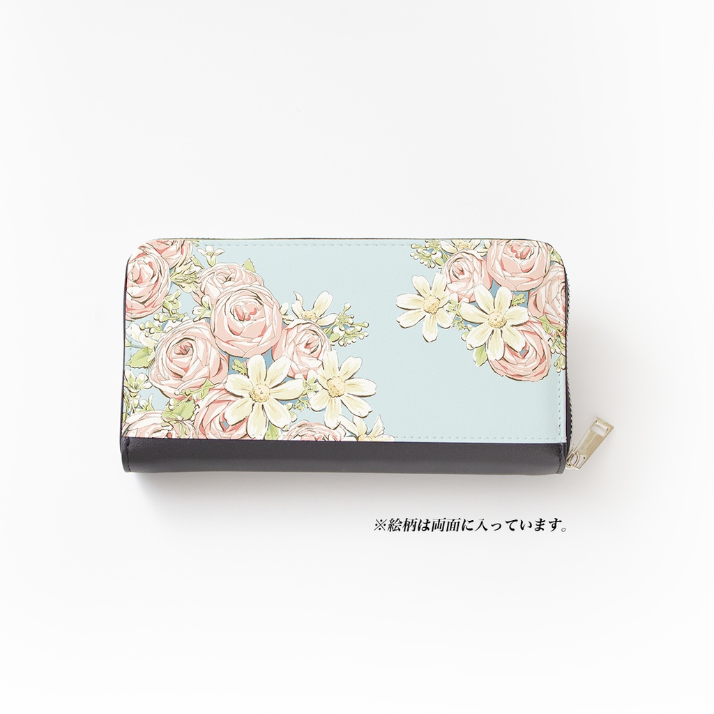 【長財布】イングリッシュローズ コーラルピンク【花柄】