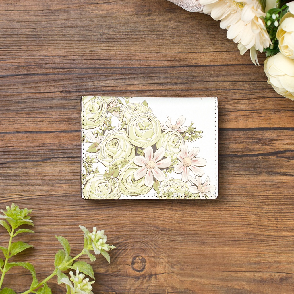 【Hanayukiオリジナル カードケース・名刺入れ】イングリッシュローズ グリーン