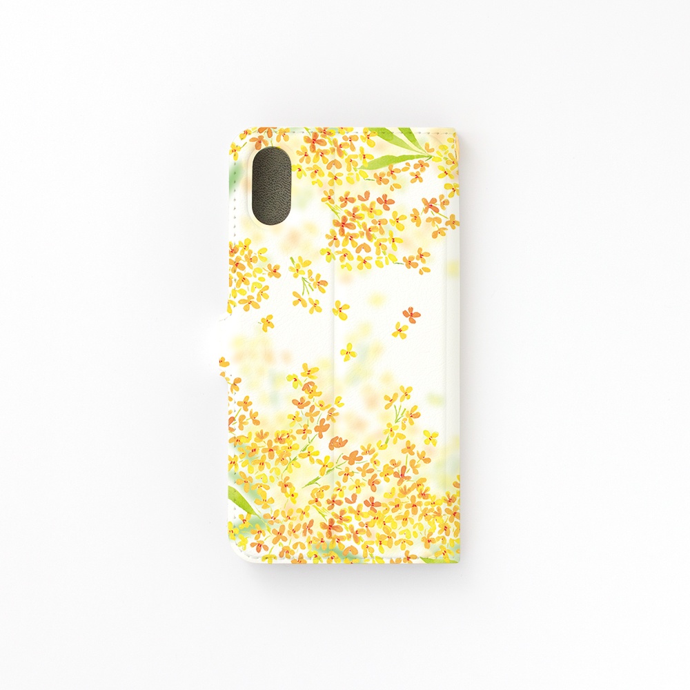 【カメラ穴あり】iPhone/Android対応 金木犀【手帳型スマホケース】
