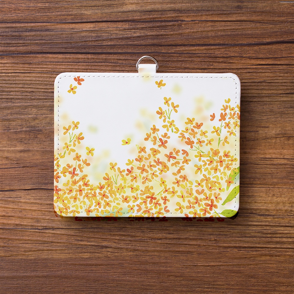 金木犀 パスケース【Hanayukiオリジナルイラスト】花柄 キンモクセイ