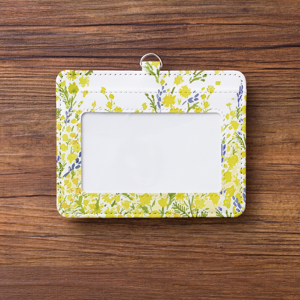 ミモザのパスケース【Hanayukiオリジナルイラスト】