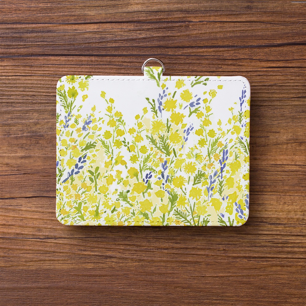 ミモザのパスケース【Hanayukiオリジナルイラスト】