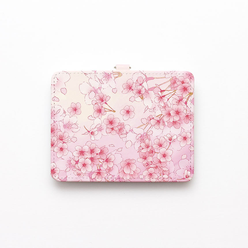 桜ピンクのパスケース【Hanayukiオリジナルイラスト】
