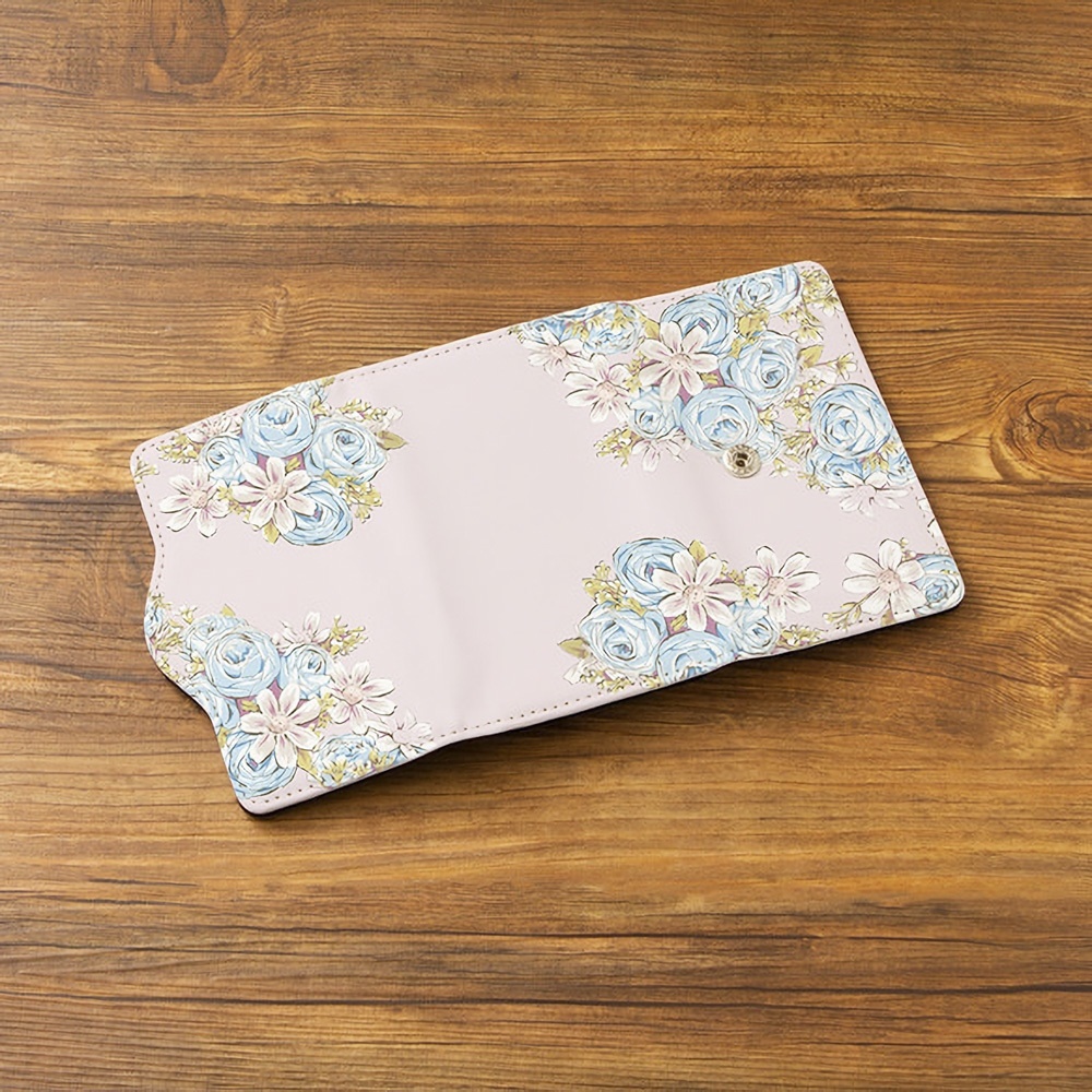 【Hanayukiオリジナル キーケース】イングリッシュローズ パールブルー