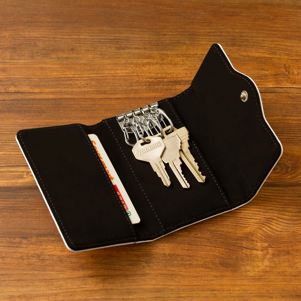 【Hanayukiオリジナル キーケース】イングリッシュローズ パールブルー