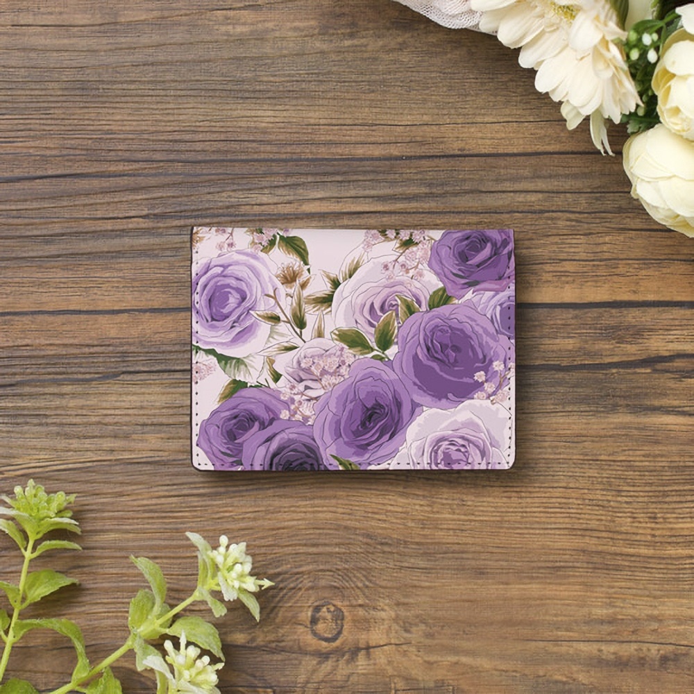 【Hanayukiオリジナル カードケース・名刺入れ】ローズガーデン パープル