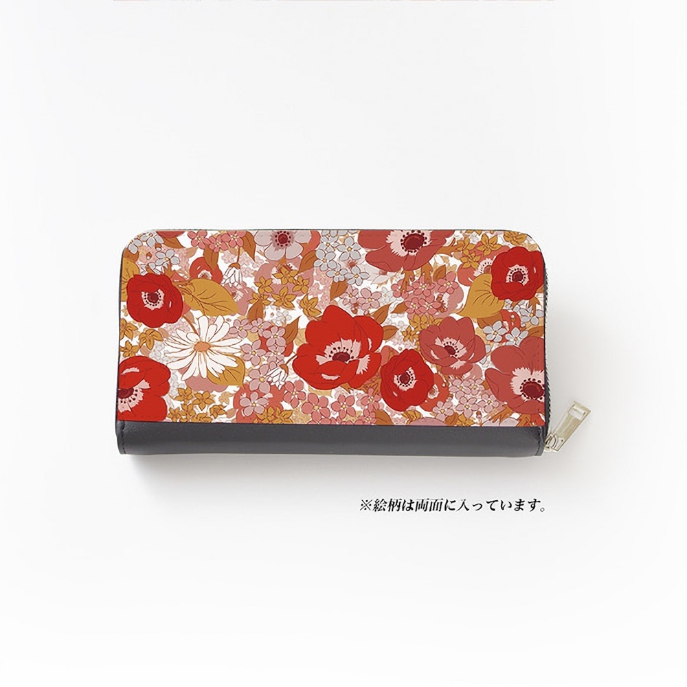【長財布】アネモネカーマイン【花柄】