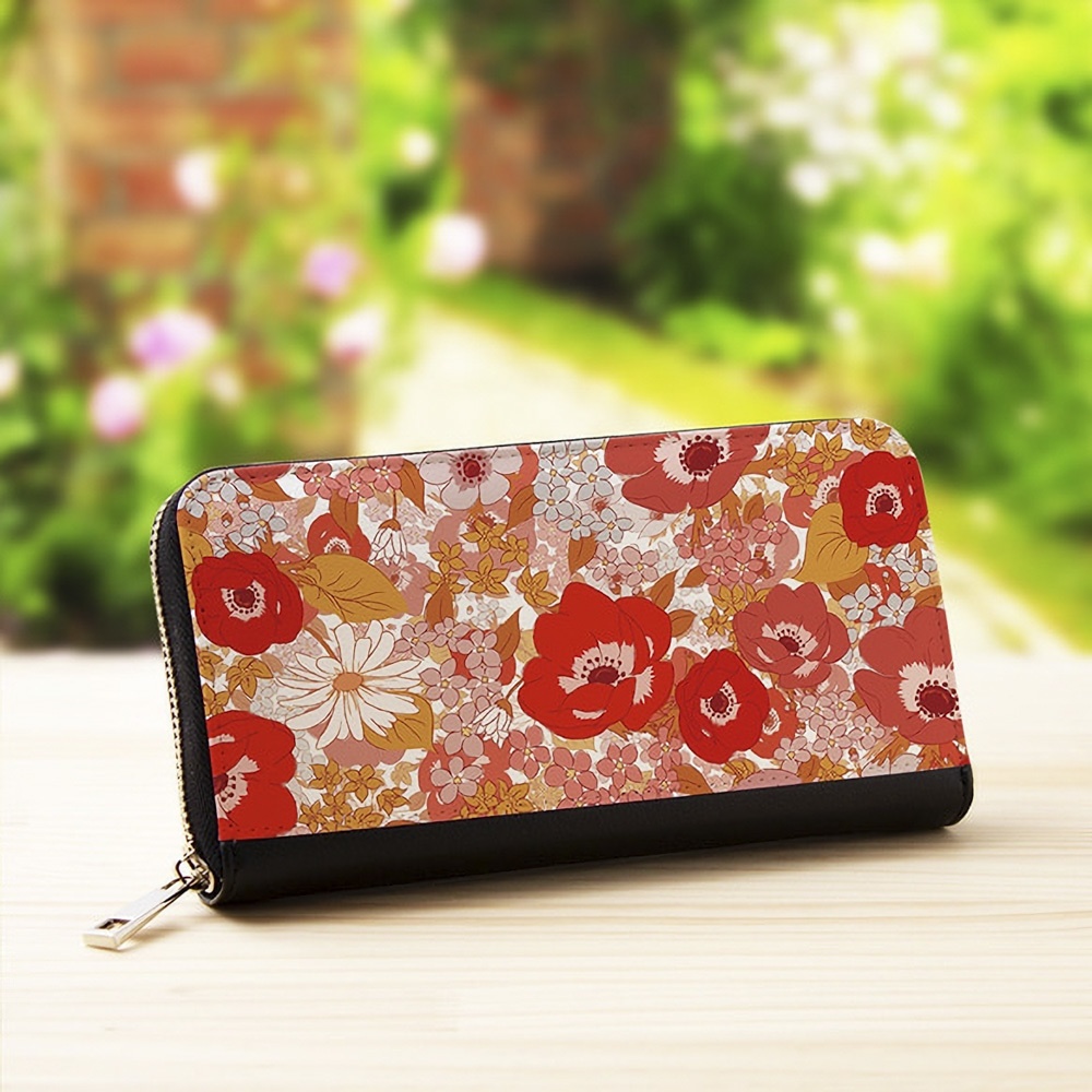 【長財布】アネモネカーマイン【花柄】