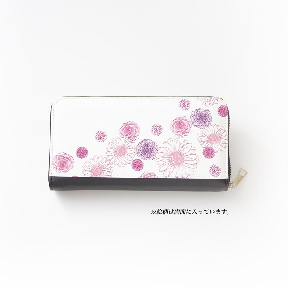 【長財布】ガーベラチェリーピンク【花柄】