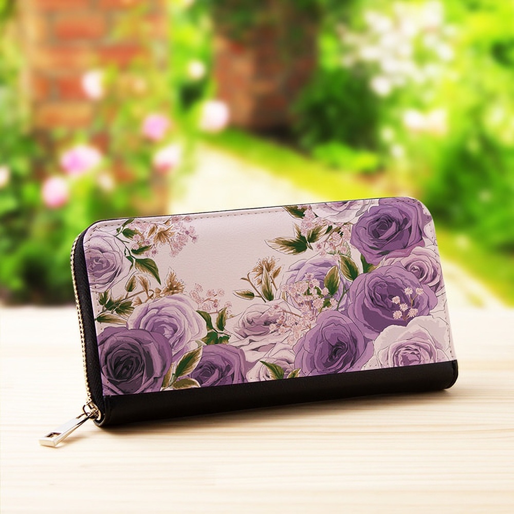 【長財布】ローズガーデンパープル【花柄】