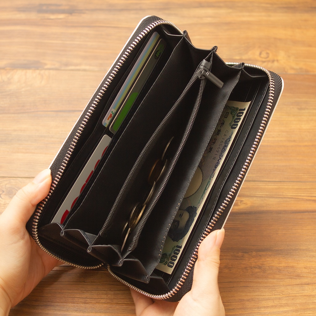 【長財布】ローズガーデンブルー【花柄】