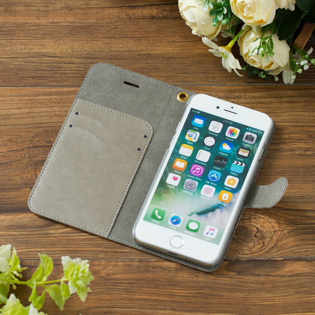 【カメラ穴あり】iPhone/Android対応 アネモネマゼンタ【手帳型スマホケース】