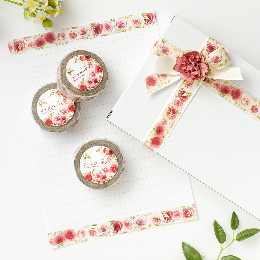ローズガーデンのマスキングテープ《Hanayukiオリジナルイラスト》