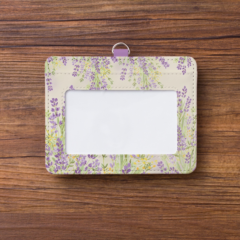 ラベンダーガーデン パスケース【Hanayukiオリジナルイラスト】花柄