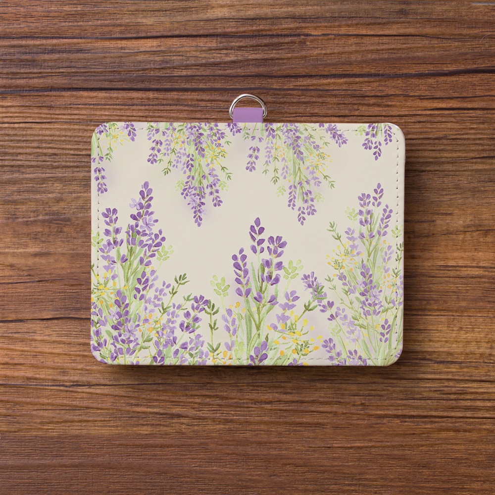 ラベンダーガーデン パスケース【Hanayukiオリジナルイラスト】花柄