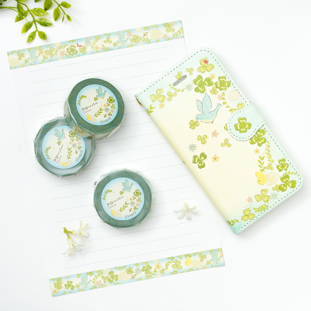 クローバーのマスキングテープ《Hanayukiオリジナルイラスト》