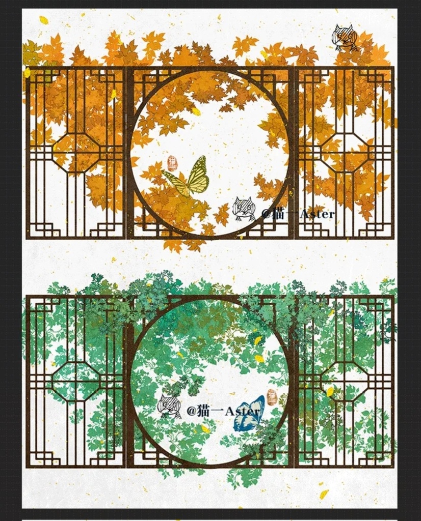 procreateブラシ-葉の群れ 199本