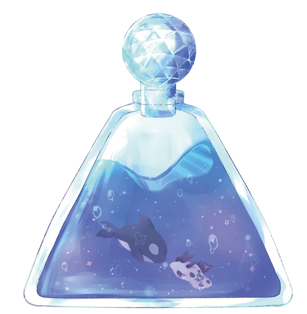 パンダツノウミウシとシャチ詰めアクキー