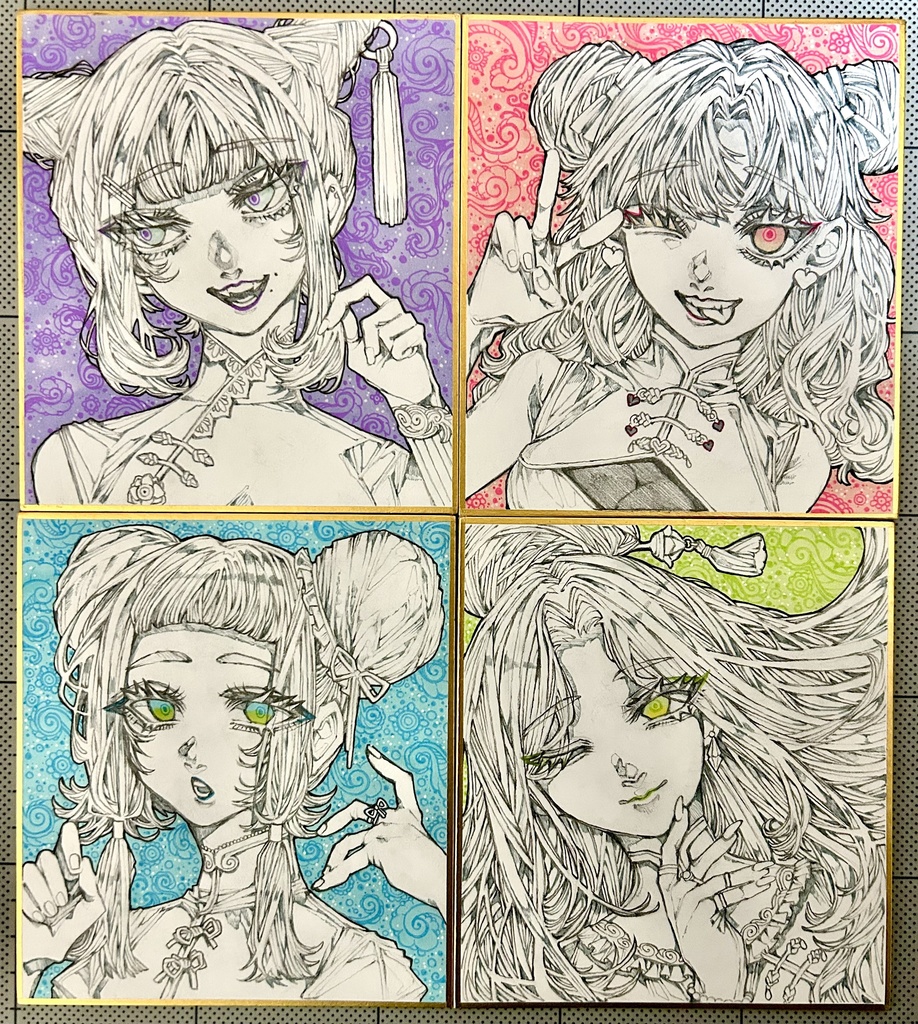 【原画】チャイナな女の子達【小色紙】