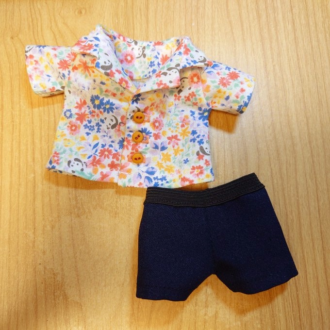 【第五ぬい服】開襟シャツセット【しろ松屋】