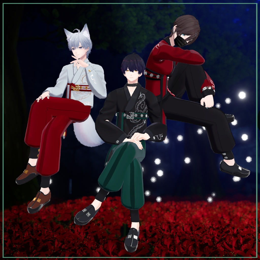 [3 avatars support] coiling night, men's hanbok(반야, 휘감는 밤남성용 한복)