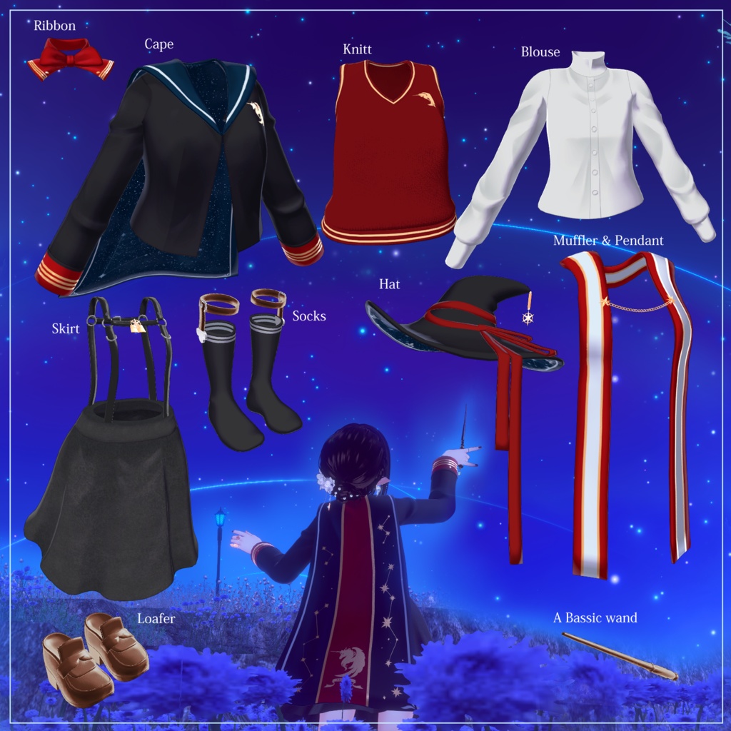 [9 avatars] Academia Stellarium, Magical School Uniform