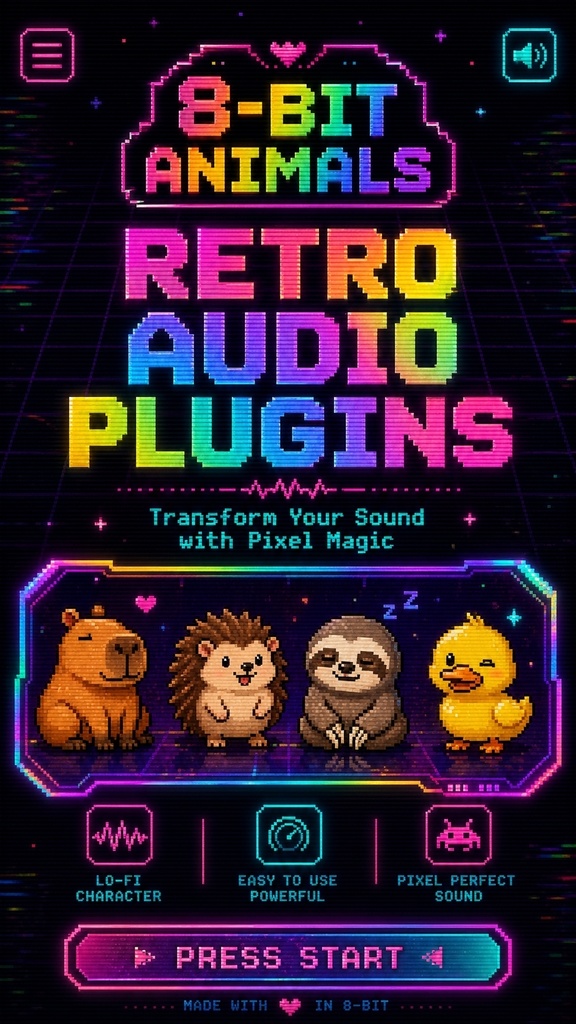 【バンドル】8-Bit Animals Bundle（4本セット）—レトロ系エフェクトプラグイン4本パック（AU/VST3）