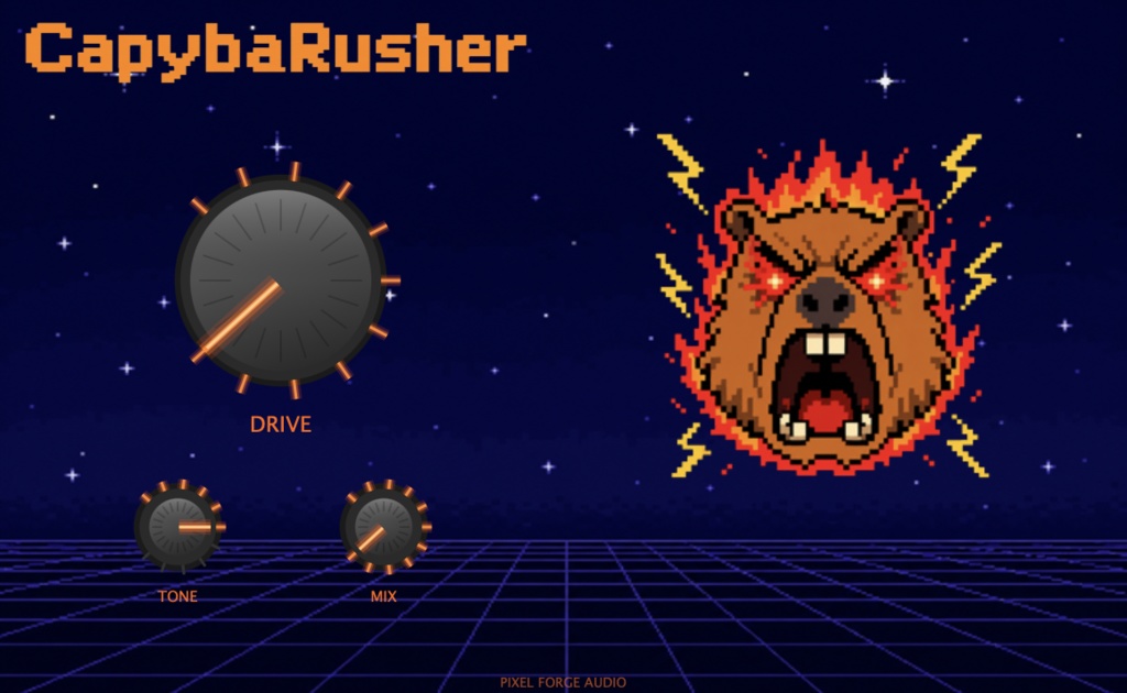 【無料】CapybaRusher - 8-Bit Distortion/Crusher Plugin