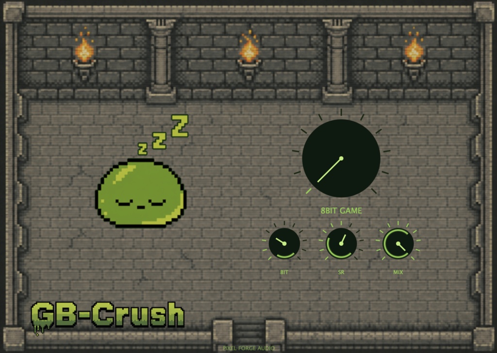 【ゲームサウンドエフェクト】GB-Crush - Game Boy Style Bit Crusher Plugin
