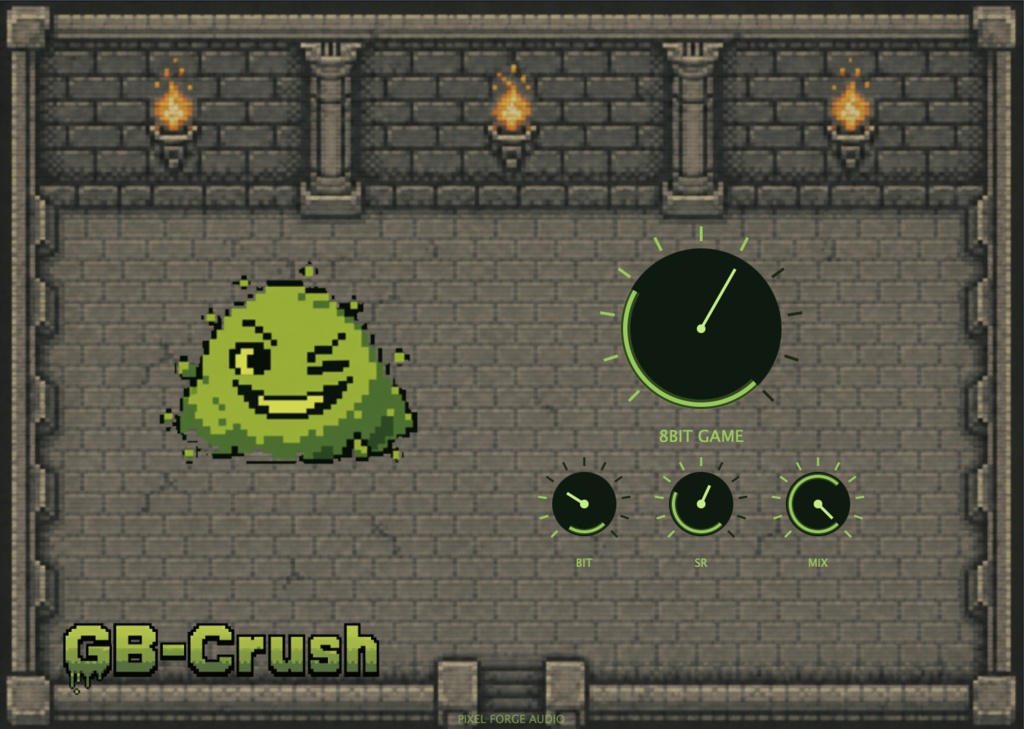 【ゲームサウンドエフェクト】GB-Crush - Game Boy Style Bit Crusher Plugin