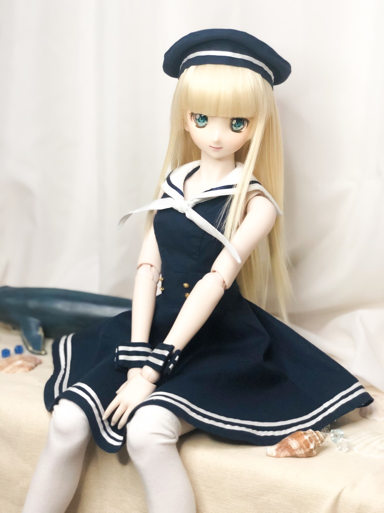 背中開きセーラーワンピース