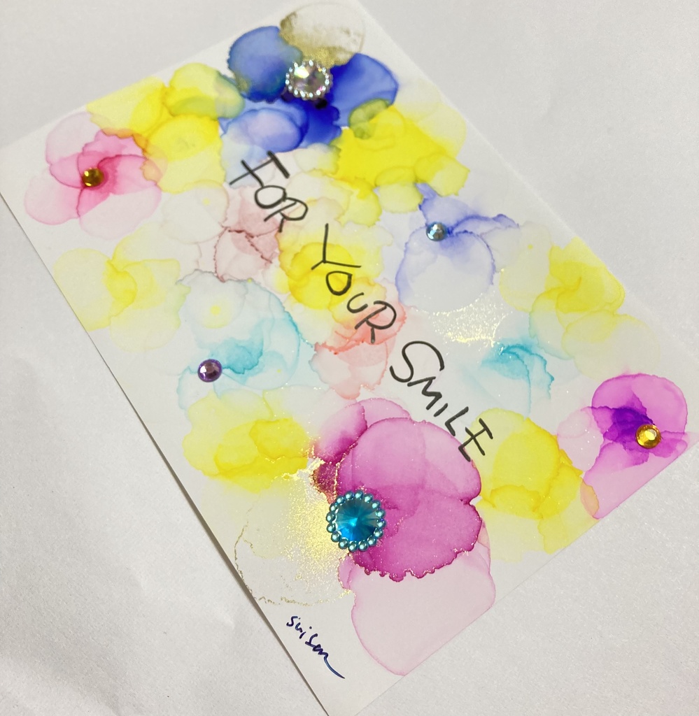 世界にひとつだけの筆文字withアルコールインクアート✨