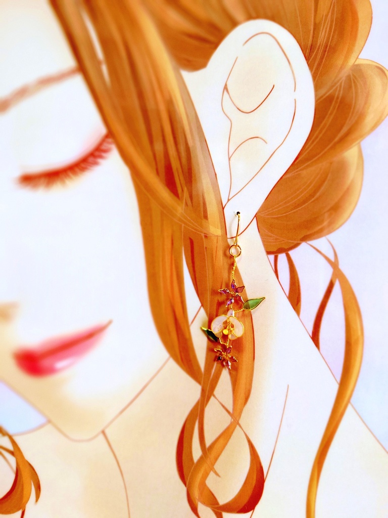 蘭と竜胆のピアス