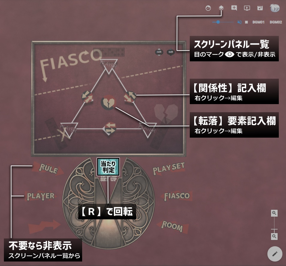 【無料】フィアスコ専用ルームデータ【FIASCO】