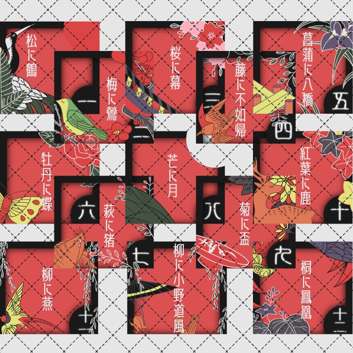 【無料】花札アイコンフレーム【TRPG】