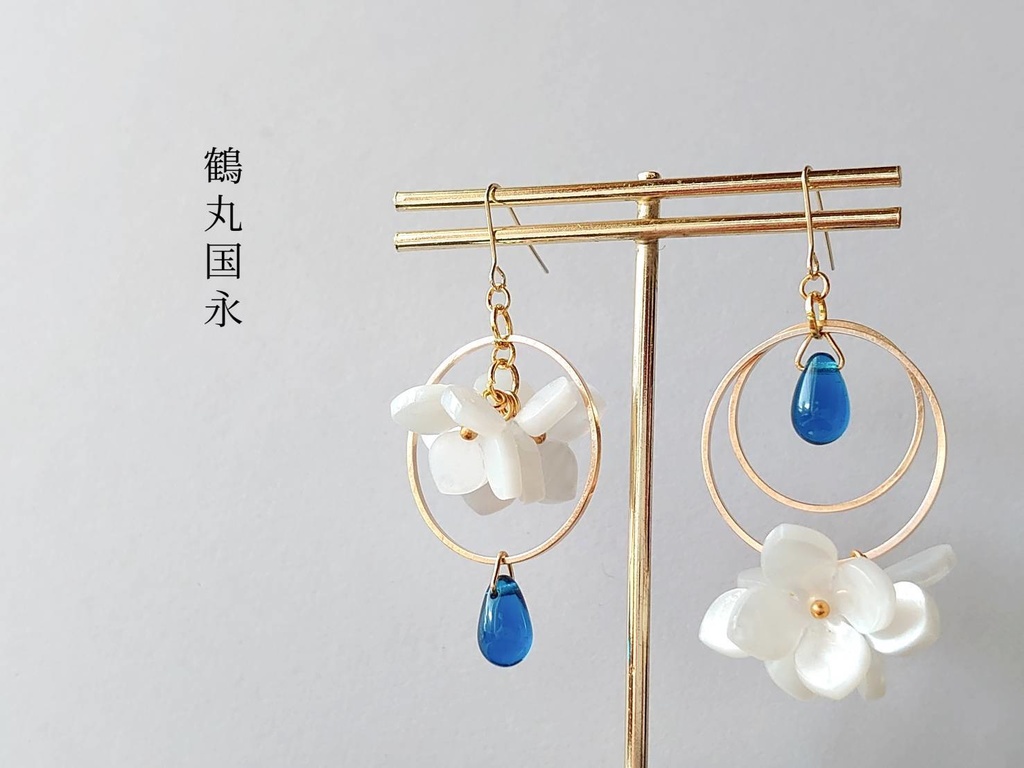 【送料込】刀剣乱舞イメージあじさいピアス・イヤリング