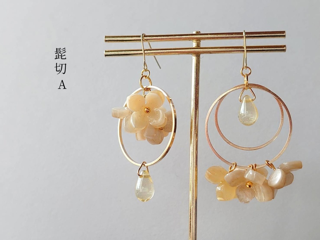 【送料込】刀剣乱舞イメージあじさいピアス・イヤリング