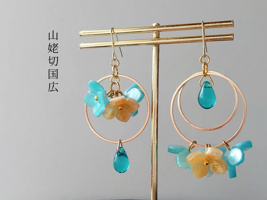 【送料込】刀剣乱舞イメージあじさいピアス・イヤリング