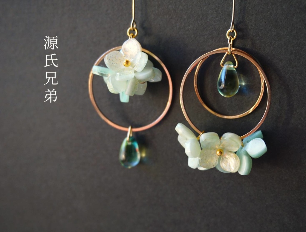 【送料込】刀剣乱舞イメージあじさいピアス・イヤリング