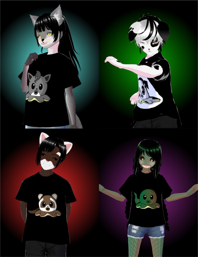 Animal Bundle: Wolf, Lizard, Ferret, and Dog