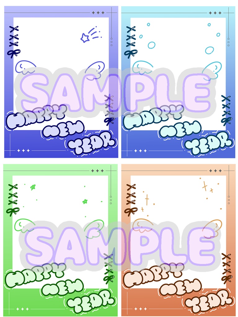 【無料】チェキ風年賀状素材 おはよう素材などに!