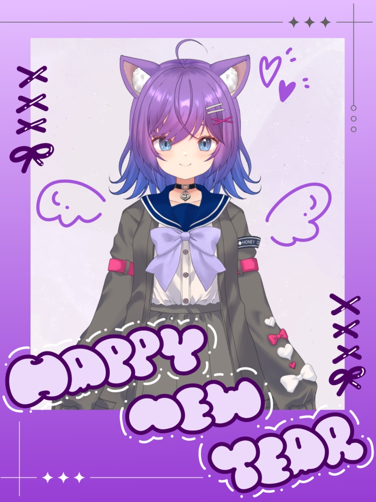 【無料】チェキ風年賀状素材　おはよう素材などに！
