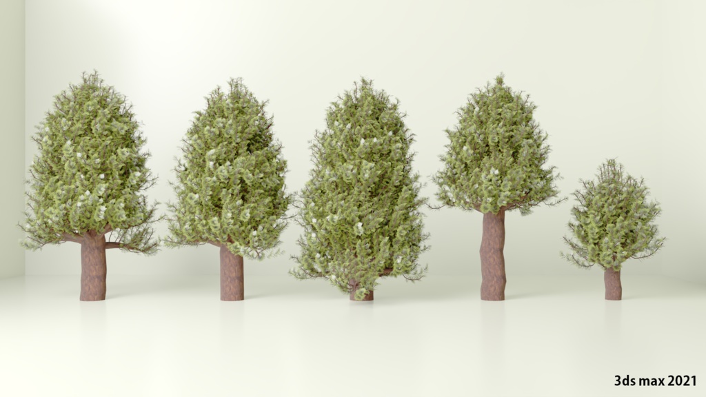 樹木ヒノキの3DCGデータ