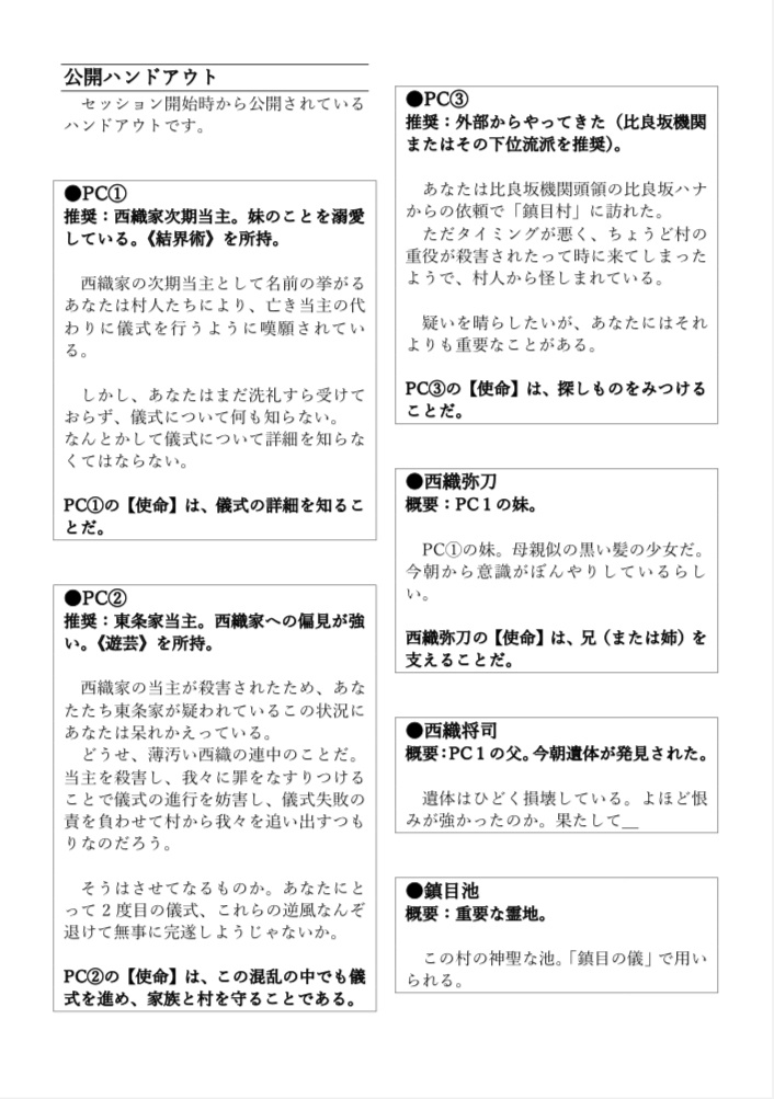 【シノビガミ】濁生