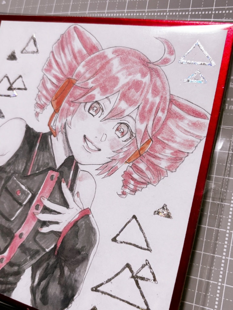 【手描きミニ色紙】重音テト/ボーカロイド