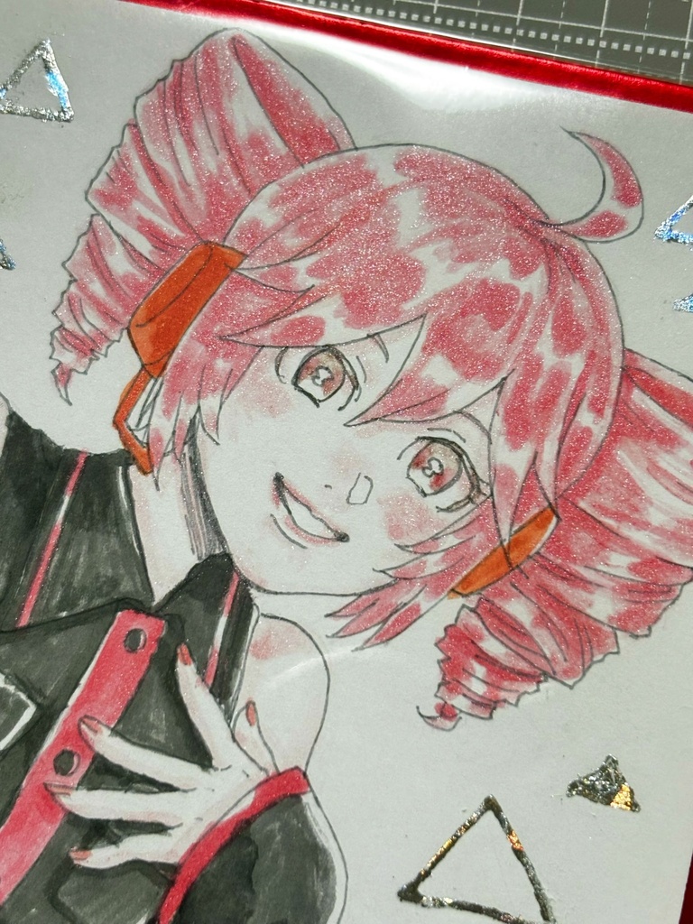 【手描きミニ色紙】重音テト/ボーカロイド