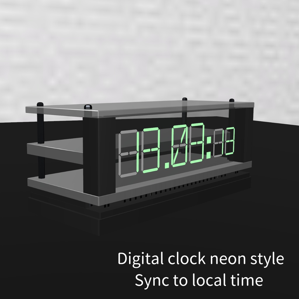 Digital clock neon style